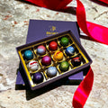 Box of 12 Mixed Plain And Milk Chocolates Assortment - Luxury Chocolate Gift Box image 0